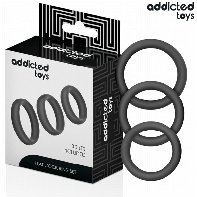 ADDICTED TOYS - SET OF FLAT SILICONE RINGS ADDICTED TOYS - SET OF FLAT SILICONE RINGS