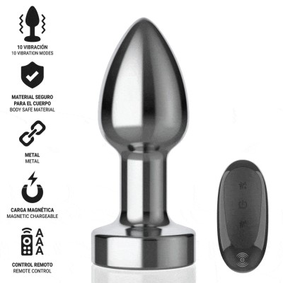 INTENSE - ANAL PLUG 10 VIBRATIONS METAL WITH REMOTE CONTROL S
