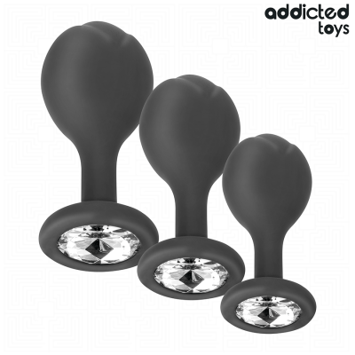 ADDICTED TOYS - SET OF 3 ANAL PLUG SILICONE WITH JEWEL ADDICTED TOYS - SET OF 3 ANAL PLUG SILICONE WITH JEWEL