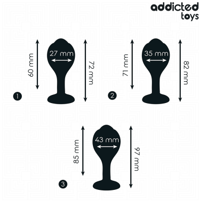 ADDICTED TOYS - SET OF 3 ANAL PLUG SILICONE WITH JEWEL ADDICTED TOYS - SET OF 3 ANAL PLUG SILICONE WITH JEWEL