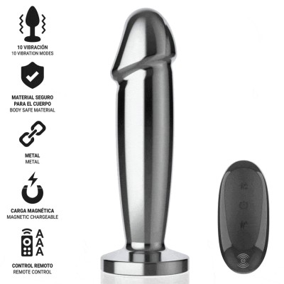 INTENSE - ANAL PLUG 10 VIBRATIONS METAL DILDO WITH REMOTE INTENSE - ANAL PLUG 10 VIBRATIONS METAL DILDO WITH REMOTE