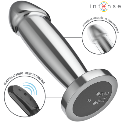 INTENSE - ANAL PLUG 10 VIBRATIONS METAL DILDO WITH REMOTE INTENSE - ANAL PLUG 10 VIBRATIONS METAL DILDO WITH REMOTE