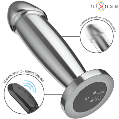 INTENSE - ANAL PLUG 10 VIBRATIONS METAL DILDO WITH REMOTE INTENSE - ANAL PLUG 10 VIBRATIONS METAL DILDO WITH REMOTE
