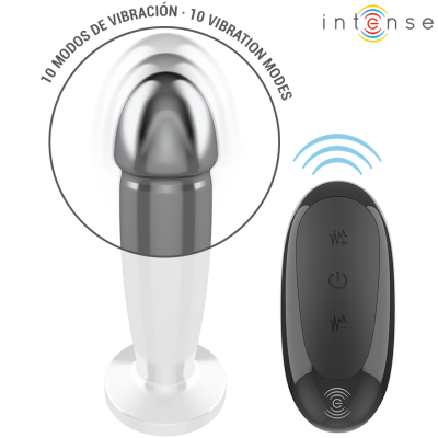 INTENSE - ANAL PLUG 10 VIBRATIONS METAL DILDO WITH REMOTE INTENSE - ANAL PLUG 10 VIBRATIONS METAL DILDO WITH REMOTE