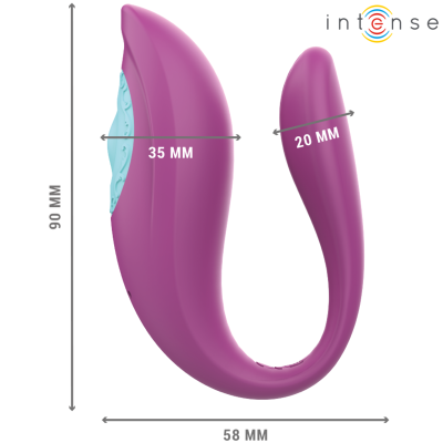 INTENSE - ANNIE U-SHAPED VIBRATOR AND STIMULATOR PURPLE REMOTE INTENSE - ANNIE U-SHAPED VIBRATOR AND STIMULATOR PURPLE REMOTE