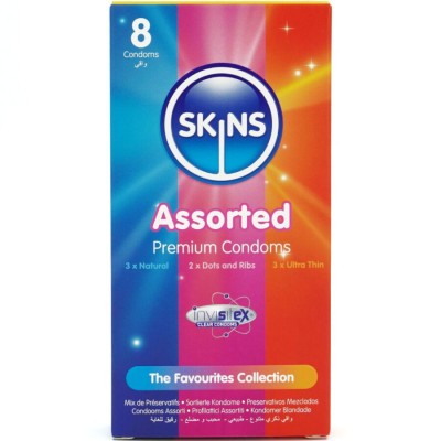 SKINS - ASSORTED PREMIUM CONDOMS PACK 8