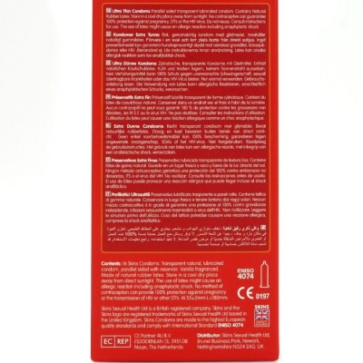 SKINS - ULTRA THIN PREMIUM CONDOMS PACK 16 SKINS - ULTRA THIN PREMIUM CONDOMS PACK 16