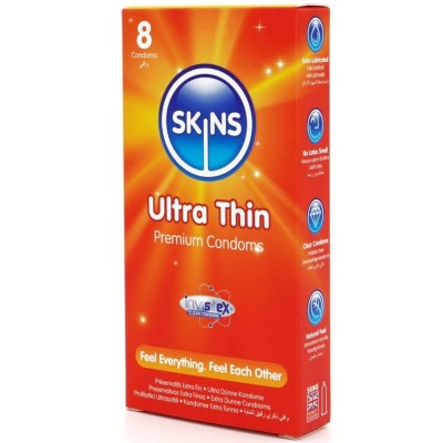 SKINS - ULTRA THIN PREMIUM CONDOMS PACK 8 SKINS - ULTRA THIN PREMIUM CONDOMS PACK 8