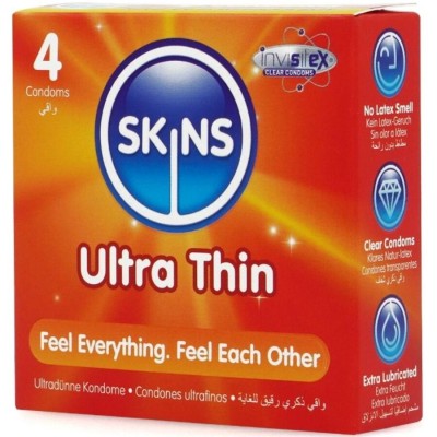 SKINS - ULTRA THIN PREMIUM CONDOMS PACK 4 SKINS - ULTRA THIN PREMIUM CONDOMS PACK 4