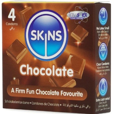 SKINS - CHOCOLATE PREMIUM CONDOMS PACK 4 SKINS - CHOCOLATE PREMIUM CONDOMS PACK 4