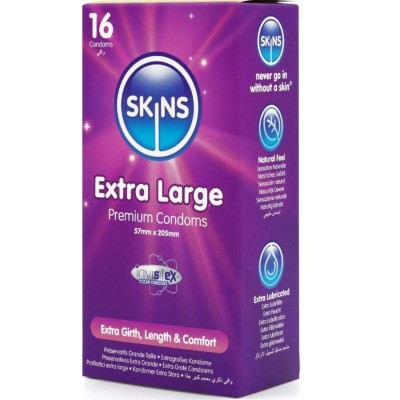 SKINS - EXTRA LARGE PREMIUM CONDOMS PACK 16 SKINS - EXTRA LARGE PREMIUM CONDOMS PACK 16