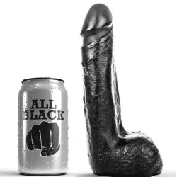 ALL BLACK - SOFT BLACK REALISTIC DILDO 20 CM ALL BLACK - SOFT BLACK REALISTIC DILDO 20 CM