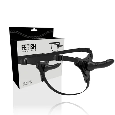 FETISH SUBMISSIVE HARNESS - BLACK SILICONE REALISTIC 16 CM FETISH SUBMISSIVE HARNESS - BLACK SILICONE REALISTIC 16 CM