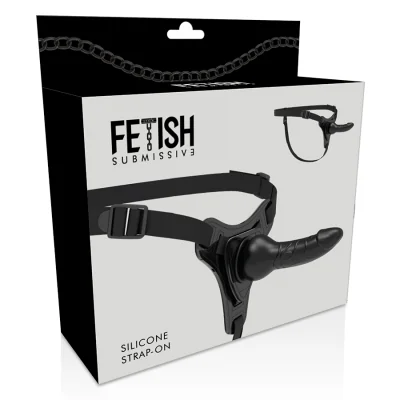 FETISH SUBMISSIVE HARNESS - BLACK SILICONE REALISTIC 16 CM FETISH SUBMISSIVE HARNESS - BLACK SILICONE REALISTIC 16 CM