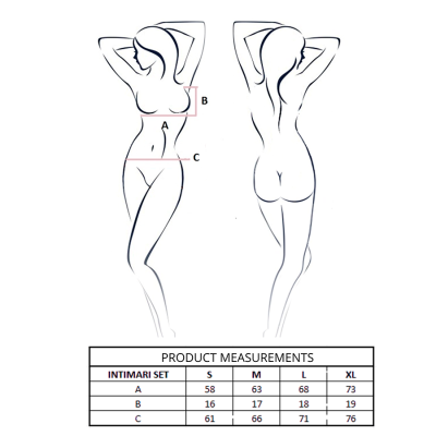 PASSION - INTIMARI BRA + PANTIES SET BLACK L/XL PASSION - INTIMARI BRA + PANTIES SET BLACK L/XL