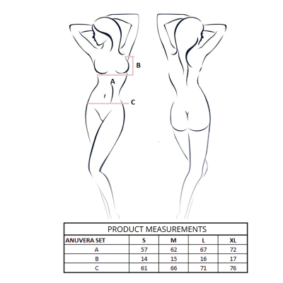 PASSION - ANUVERA BRA + THONG SET BLACK S/M PASSION - ANUVERA BRA + THONG SET BLACK S/M