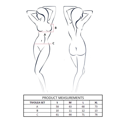 PASSION - TIVOLEA BRA + THONG SET BLACK L/XL PASSION - TIVOLEA BRA + THONG SET BLACK L/XL