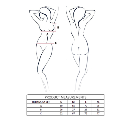 PASSION - BELISSANA BRA + THONG SET BLACK S/M PASSION - BELISSANA BRA + THONG SET BLACK S/M