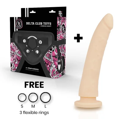 DELTA CLUB - TOYS HARNESS + DONG FLESH SILICONE 17 CM -O- 3 CM DELTA CLUB - TOYS HARNESS + DONG FLESH SILICONE 17 CM -O- 3 CM