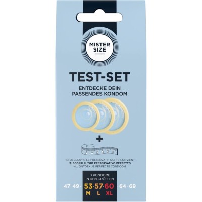 MISTER SIZE - TEST SET 3 DIFFERENT SIZED CONDOMS + MEASURING