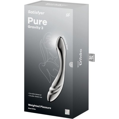 SATISFYER - PURE GRAVITY 3 STAINLESS STEEL DOUBLE-ENDED DILDO