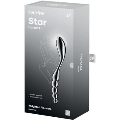 SATISFYER - STAR FORCE 1 STAINLESS STEEL DOUBLE-ENDED DILDO