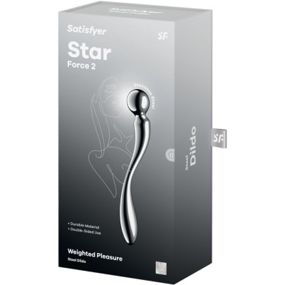 SATISFYER - STAR FORCE 2 STAINLESS STEEL DOUBLE-ENDED DILDO SATISFYER - STAR FORCE 2 STAINLESS STEEL DOUBLE-ENDED DILDO