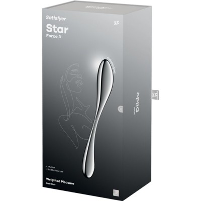 SATISFYER - STAR FORCE 3 STAINLESS STEEL DOUBLE-ENDED DILDO