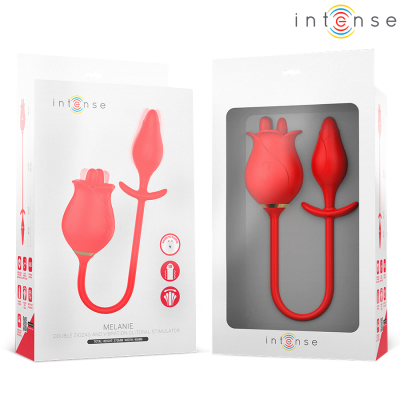 INTENSE - MELANIE DOUBLE CLITORIS STIMULATOR WITH ZIGZAG TONGUE