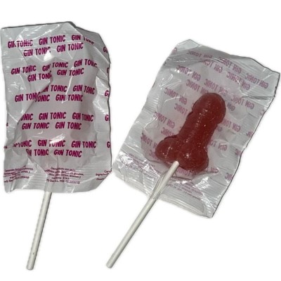 DIABLO GOLOSO - 1 PENIS LOLLIPOP GIN TONIC STRAWBERRY FLAVOR