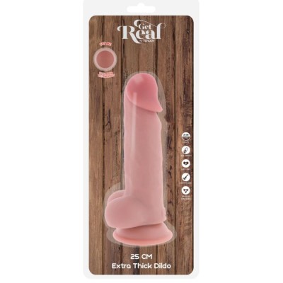 GET REAL - DELUXE REALISTIC PENIS WITH TESTICLES EXTRA THICK 25