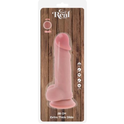 GET REAL - DELUXE REALISTIC PENIS WITH TESTICLES EXTRA THICK 28