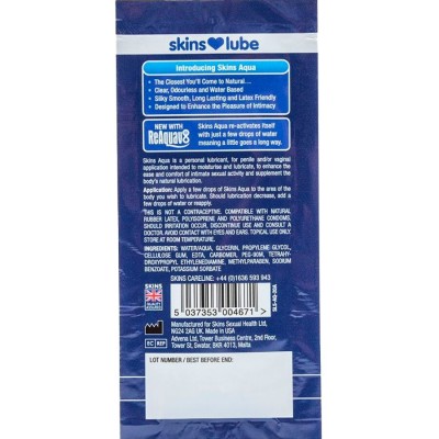 SKINS - AQUA WATER-BASED LUBRICANT SINGLE-DOSE 5 ML