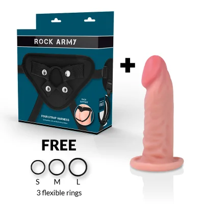ROCKARMY - HARNESS + DUAL DENSITY TIGER REALISTIC DILDO 14 CM ROCKARMY - HARNESS + DUAL DENSITY TIGER REALISTIC DILDO 14 CM