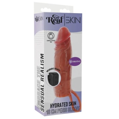 GET REAL - HYDRATED SKIN SILICONE VIBRATING PENIS SLEEVE