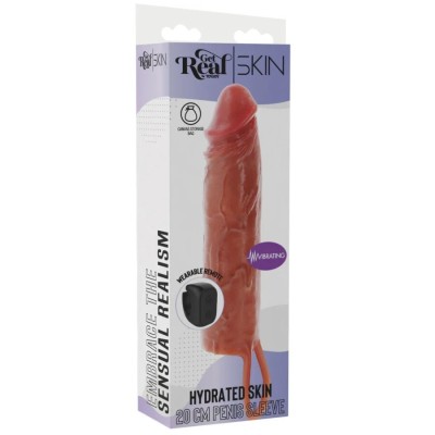 GET REAL - HYDRATED SKIN SILICONE VIBRATING PENIS SLEEVE