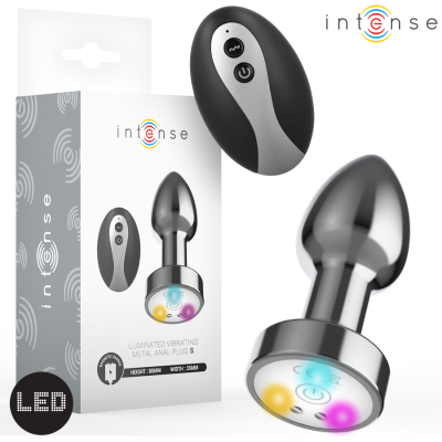 INTENSE - VIBRATING METAL ANAL PLUG WITH LED LIGHTS AND REMOTE