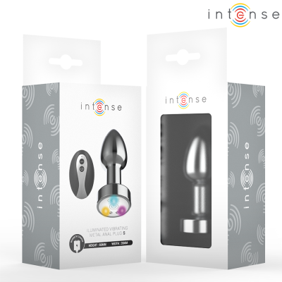 INTENSE - VIBRATING METAL ANAL PLUG WITH LED LIGHTS AND REMOTE