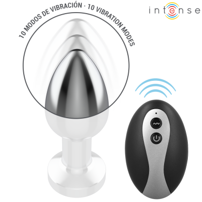 INTENSE - VIBRATING METAL ANAL PLUG WITH LED LIGHTS AND REMOTE