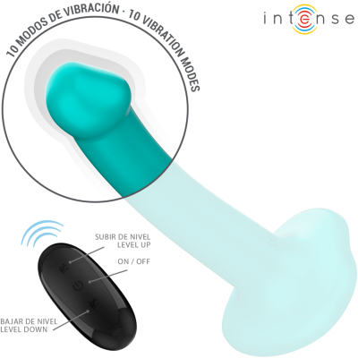 INTENSE - KATIE VIBRATOR WITH SUCTION CUP 10 VIBRATIONS BLUE