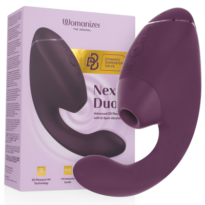 WOMANIZER - DUO NEXT DUAL CLITORAL G-SPOT STIMULATOR DARK PURPLE