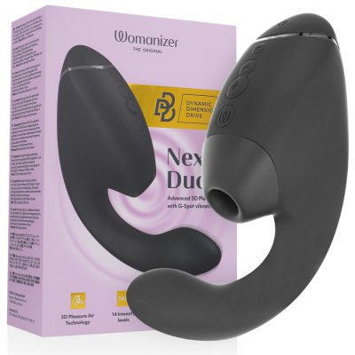 WOMANIZER - DUO NEXT DUAL CLITORAL G-SPOT STIMULATOR BLACK