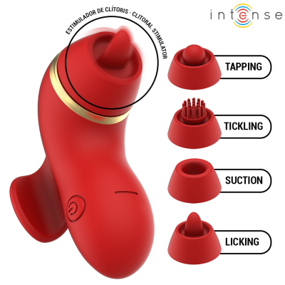 INTENSE - PATTY STIMULATOR WITH 4 HEADS, SUCTION, TAPPING