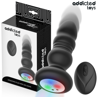 ADDICTED TOYS - ROTATING VIBRATING ANAL PLUG, LED LIGHT REMOTE