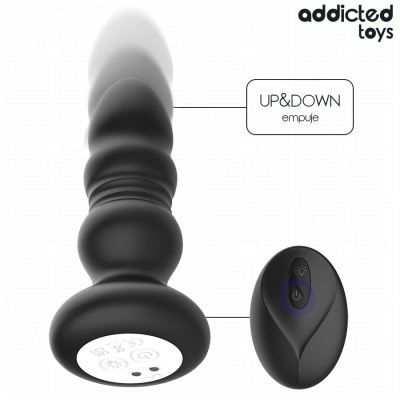 ADDICTED TOYS - ROTATING VIBRATING ANAL PLUG, LED LIGHT REMOTE