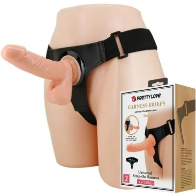 PRETTY LOVE - HARNESS BRIEFS UNIVERSAL HARNESS WITH DILDO TOM PRETTY LOVE - HARNESS BRIEFS UNIVERSAL HARNESS WITH DILDO TOM