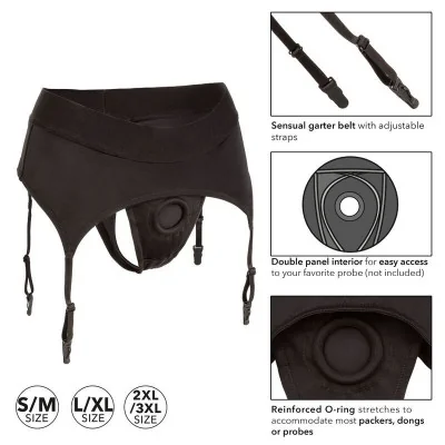 CALEXOTICS - BOUNDLESS THONG WITH GARTER L/XL CALEXOTICS - BOUNDLESS THONG WITH GARTER L/XL