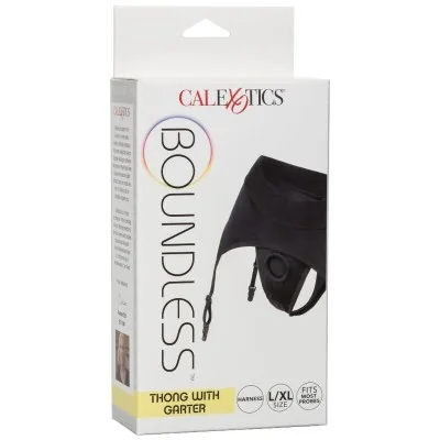 CALEXOTICS - BOUNDLESS THONG WITH GARTER L/XL CALEXOTICS - BOUNDLESS THONG WITH GARTER L/XL