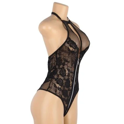 SUBBLIME - TEDDY FLORAL LACE ZIPPER S/M SUBBLIME - TEDDY FLORAL LACE ZIPPER S/M