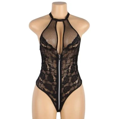 SUBBLIME - TEDDY FLORAL LACE ZIPPER S/M SUBBLIME - TEDDY FLORAL LACE ZIPPER S/M